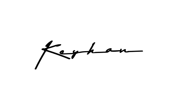 Make a beautiful signature design for name Keyhan. With this signature (Asem Kandis PERSONAL USE) style, you can create a handwritten signature for free. Keyhan signature style 9 images and pictures png