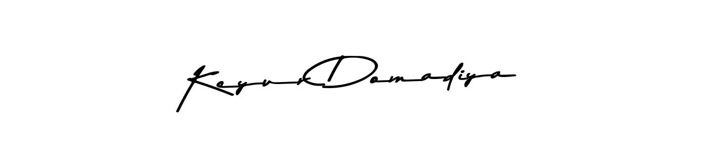 Make a beautiful signature design for name Keyur Domadiya. With this signature (Asem Kandis PERSONAL USE) style, you can create a handwritten signature for free. Keyur Domadiya signature style 9 images and pictures png