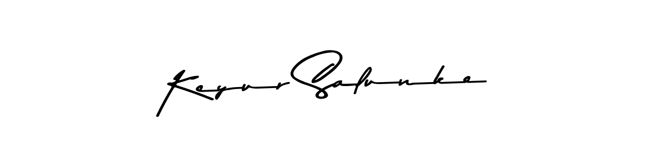 How to make Keyur Salunke name signature. Use Asem Kandis PERSONAL USE style for creating short signs online. This is the latest handwritten sign. Keyur Salunke signature style 9 images and pictures png