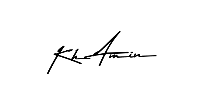 Make a beautiful signature design for name Kh Amin. With this signature (Asem Kandis PERSONAL USE) style, you can create a handwritten signature for free. Kh Amin signature style 9 images and pictures png