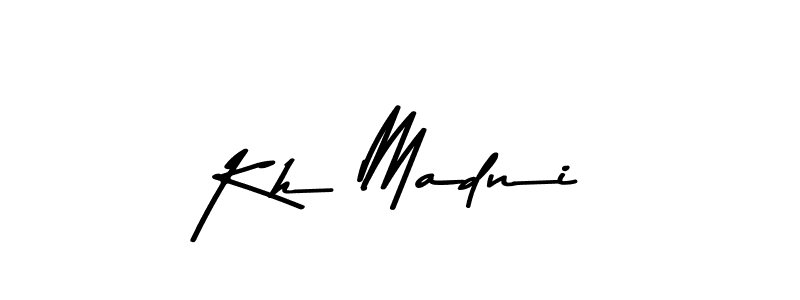 Create a beautiful signature design for name Kh Madni. With this signature (Asem Kandis PERSONAL USE) fonts, you can make a handwritten signature for free. Kh Madni signature style 9 images and pictures png