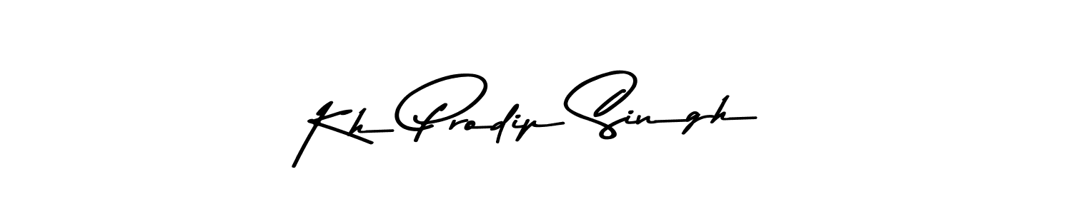 How to make Kh Prodip Singh name signature. Use Asem Kandis PERSONAL USE style for creating short signs online. This is the latest handwritten sign. Kh Prodip Singh signature style 9 images and pictures png