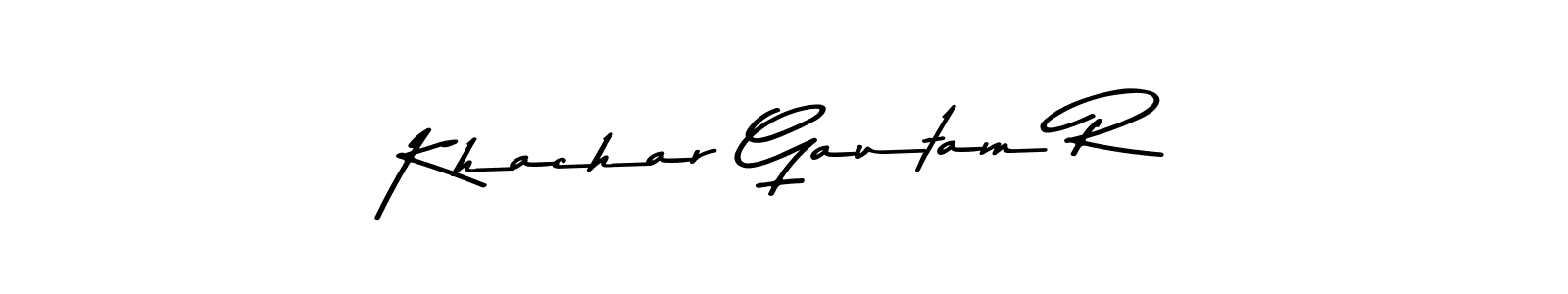 Use a signature maker to create a handwritten signature online. With this signature software, you can design (Asem Kandis PERSONAL USE) your own signature for name Khachar Gautam R. Khachar Gautam R signature style 9 images and pictures png