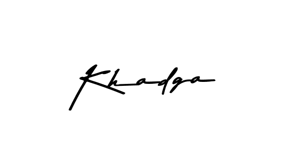 Use a signature maker to create a handwritten signature online. With this signature software, you can design (Asem Kandis PERSONAL USE) your own signature for name Khadga. Khadga signature style 9 images and pictures png