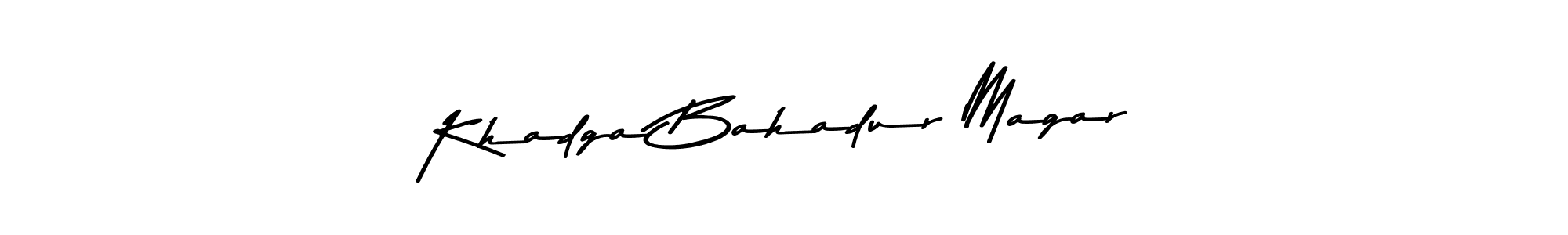 Make a beautiful signature design for name Khadga Bahadur Magar. With this signature (Asem Kandis PERSONAL USE) style, you can create a handwritten signature for free. Khadga Bahadur Magar signature style 9 images and pictures png