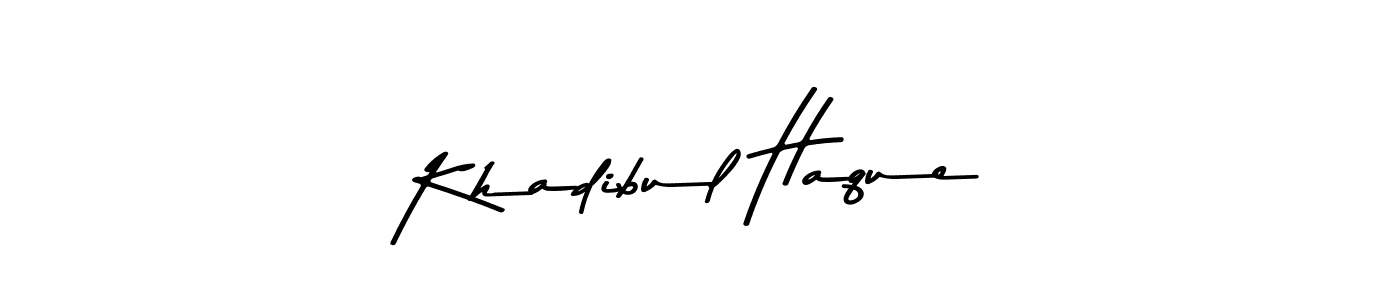 Use a signature maker to create a handwritten signature online. With this signature software, you can design (Asem Kandis PERSONAL USE) your own signature for name Khadibul Haque. Khadibul Haque signature style 9 images and pictures png