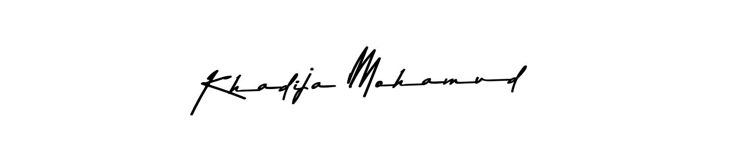 How to make Khadija Mohamud name signature. Use Asem Kandis PERSONAL USE style for creating short signs online. This is the latest handwritten sign. Khadija Mohamud signature style 9 images and pictures png