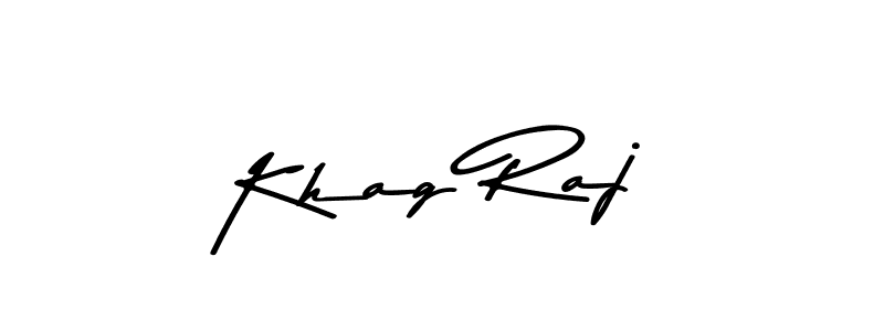 How to make Khag Raj name signature. Use Asem Kandis PERSONAL USE style for creating short signs online. This is the latest handwritten sign. Khag Raj signature style 9 images and pictures png