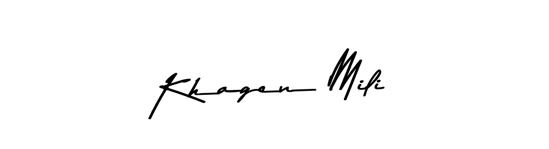 Make a beautiful signature design for name Khagen Mili. Use this online signature maker to create a handwritten signature for free. Khagen Mili signature style 9 images and pictures png