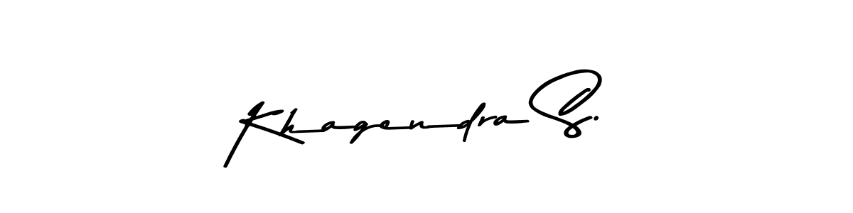 How to make Khagendra S. name signature. Use Asem Kandis PERSONAL USE style for creating short signs online. This is the latest handwritten sign. Khagendra S. signature style 9 images and pictures png