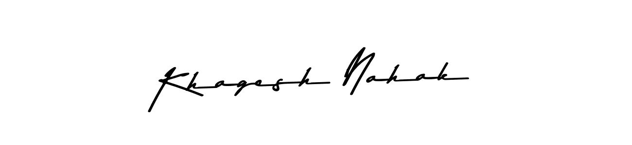 Khagesh Nahak stylish signature style. Best Handwritten Sign (Asem Kandis PERSONAL USE) for my name. Handwritten Signature Collection Ideas for my name Khagesh Nahak. Khagesh Nahak signature style 9 images and pictures png