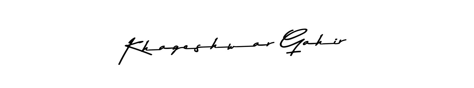 Create a beautiful signature design for name Khageshwar Gahir. With this signature (Asem Kandis PERSONAL USE) fonts, you can make a handwritten signature for free. Khageshwar Gahir signature style 9 images and pictures png