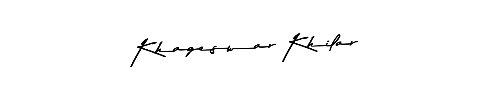 The best way (Asem Kandis PERSONAL USE) to make a short signature is to pick only two or three words in your name. The name Khageswar Khilar include a total of six letters. For converting this name. Khageswar Khilar signature style 9 images and pictures png