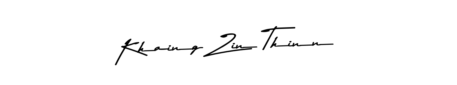 Make a beautiful signature design for name Khaing Zin Thinn. With this signature (Asem Kandis PERSONAL USE) style, you can create a handwritten signature for free. Khaing Zin Thinn signature style 9 images and pictures png