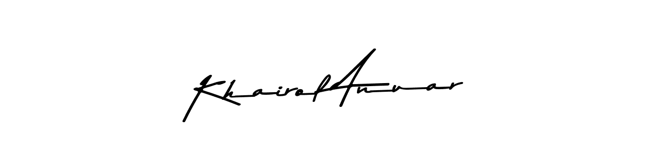 Create a beautiful signature design for name Khairol Anuar. With this signature (Asem Kandis PERSONAL USE) fonts, you can make a handwritten signature for free. Khairol Anuar signature style 9 images and pictures png