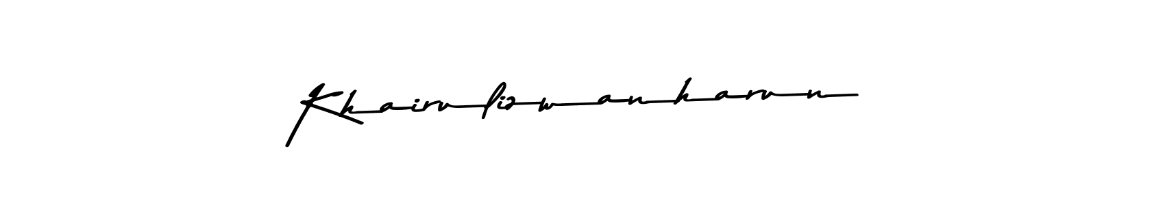 Make a beautiful signature design for name Khairulizwanharun. With this signature (Asem Kandis PERSONAL USE) style, you can create a handwritten signature for free. Khairulizwanharun signature style 9 images and pictures png