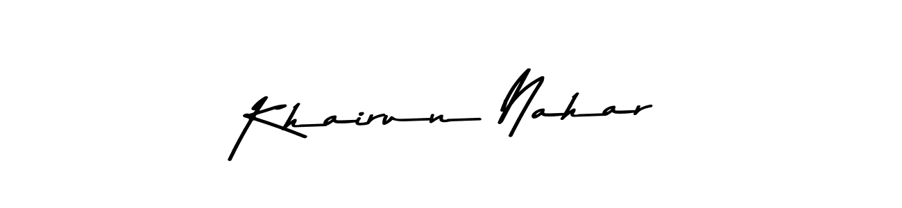Design your own signature with our free online signature maker. With this signature software, you can create a handwritten (Asem Kandis PERSONAL USE) signature for name Khairun Nahar. Khairun Nahar signature style 9 images and pictures png