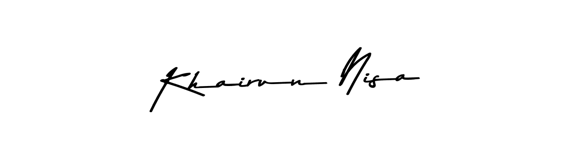 How to make Khairun Nisa name signature. Use Asem Kandis PERSONAL USE style for creating short signs online. This is the latest handwritten sign. Khairun Nisa signature style 9 images and pictures png