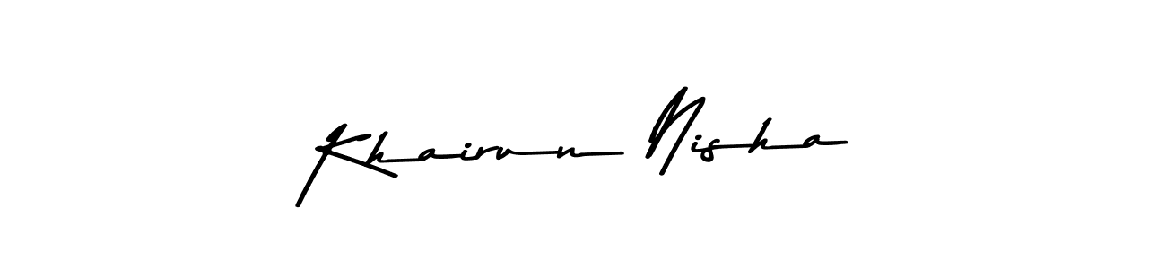 Design your own signature with our free online signature maker. With this signature software, you can create a handwritten (Asem Kandis PERSONAL USE) signature for name Khairun Nisha. Khairun Nisha signature style 9 images and pictures png