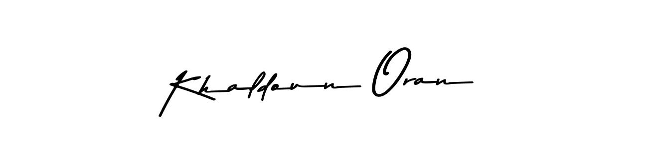 Make a beautiful signature design for name Khaldoun Oran. With this signature (Asem Kandis PERSONAL USE) style, you can create a handwritten signature for free. Khaldoun Oran signature style 9 images and pictures png