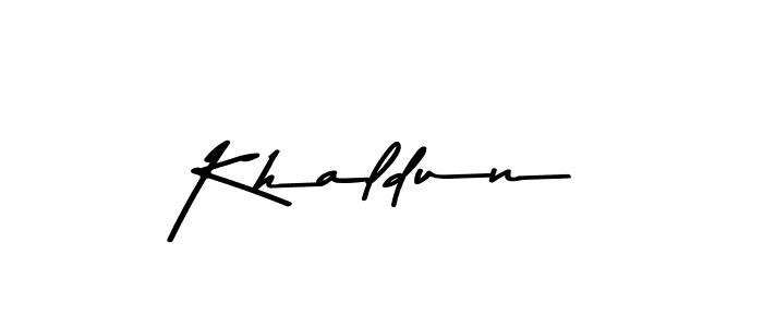 Create a beautiful signature design for name Khaldun. With this signature (Asem Kandis PERSONAL USE) fonts, you can make a handwritten signature for free. Khaldun signature style 9 images and pictures png