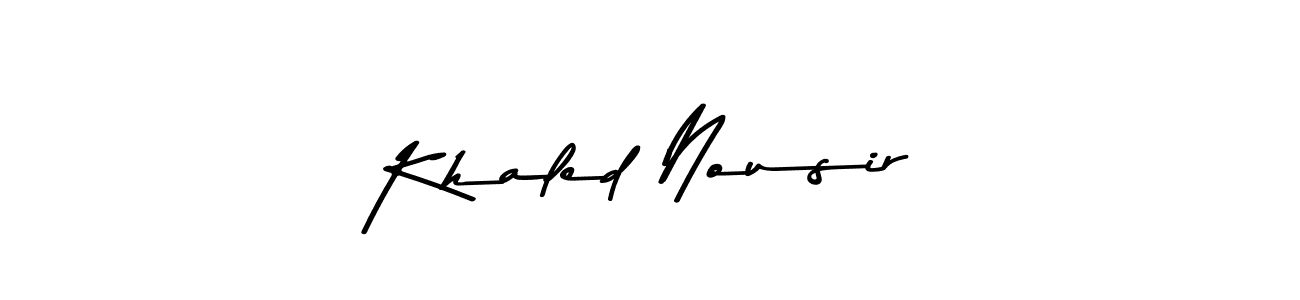 Make a beautiful signature design for name Khaled Nousir. With this signature (Asem Kandis PERSONAL USE) style, you can create a handwritten signature for free. Khaled Nousir signature style 9 images and pictures png