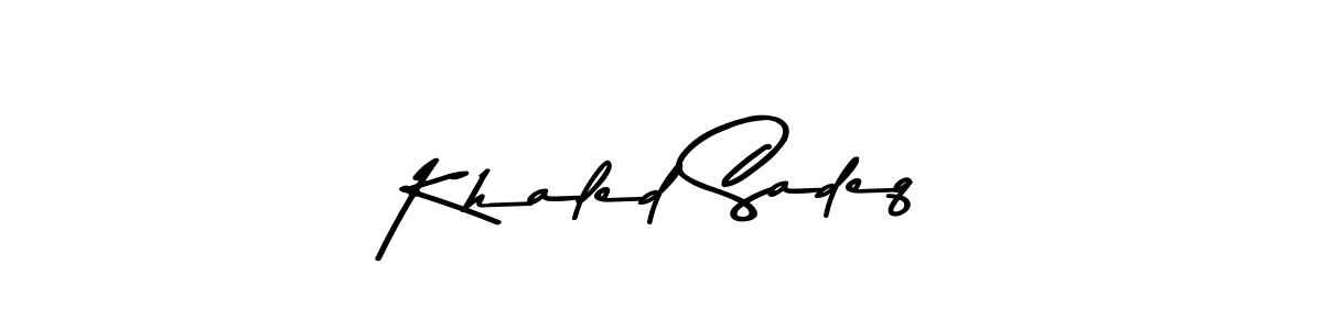 How to make Khaled Sadeq name signature. Use Asem Kandis PERSONAL USE style for creating short signs online. This is the latest handwritten sign. Khaled Sadeq signature style 9 images and pictures png