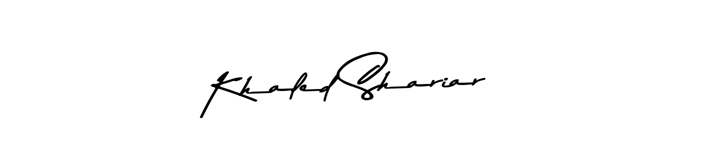 How to make Khaled Shariar name signature. Use Asem Kandis PERSONAL USE style for creating short signs online. This is the latest handwritten sign. Khaled Shariar signature style 9 images and pictures png