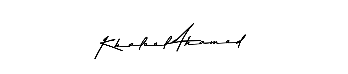 The best way (Asem Kandis PERSONAL USE) to make a short signature is to pick only two or three words in your name. The name Khaleel Ahamed include a total of six letters. For converting this name. Khaleel Ahamed signature style 9 images and pictures png
