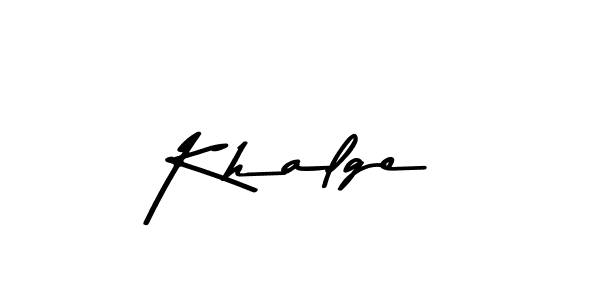 Make a beautiful signature design for name Khalge. With this signature (Asem Kandis PERSONAL USE) style, you can create a handwritten signature for free. Khalge signature style 9 images and pictures png