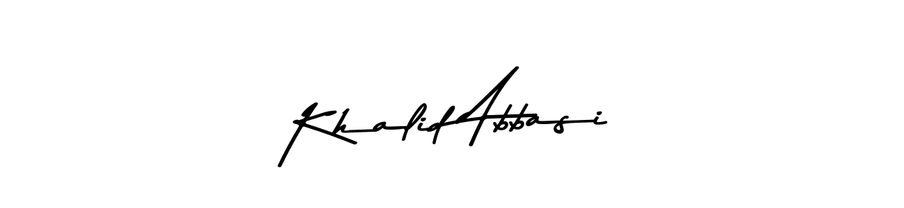 Make a beautiful signature design for name Khalid Abbasi. With this signature (Asem Kandis PERSONAL USE) style, you can create a handwritten signature for free. Khalid Abbasi signature style 9 images and pictures png