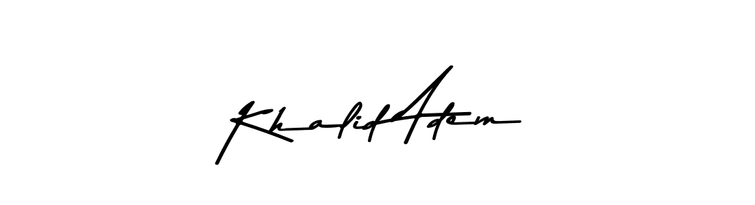 How to make Khalid Adem name signature. Use Asem Kandis PERSONAL USE style for creating short signs online. This is the latest handwritten sign. Khalid Adem signature style 9 images and pictures png