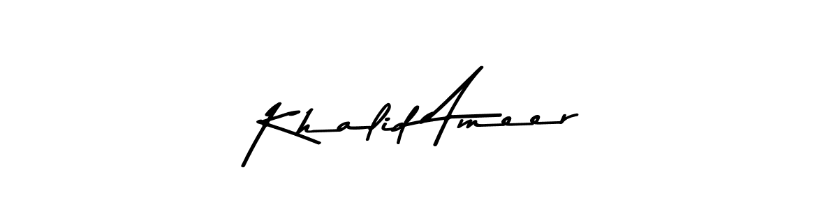 Create a beautiful signature design for name Khalid Ameer. With this signature (Asem Kandis PERSONAL USE) fonts, you can make a handwritten signature for free. Khalid Ameer signature style 9 images and pictures png