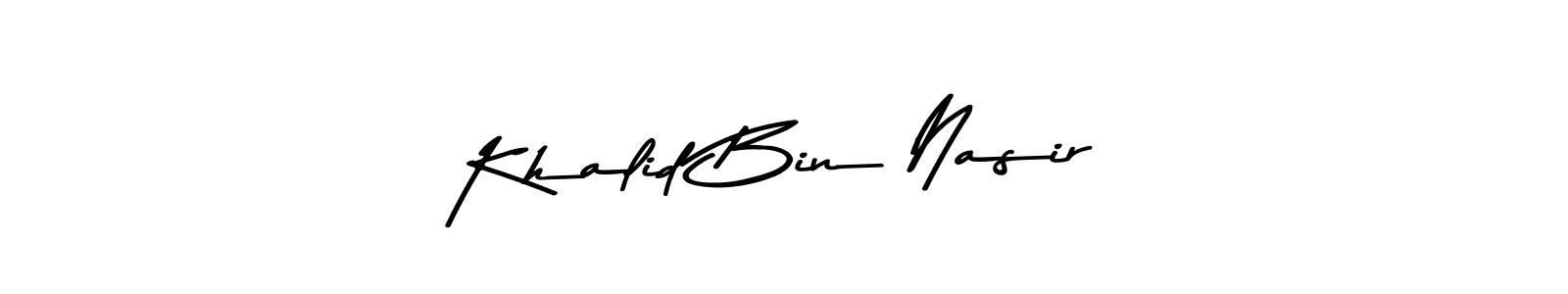 How to make Khalid Bin Nasir name signature. Use Asem Kandis PERSONAL USE style for creating short signs online. This is the latest handwritten sign. Khalid Bin Nasir signature style 9 images and pictures png