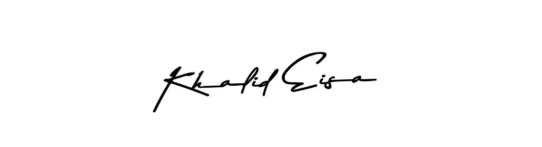 Create a beautiful signature design for name Khalid Eisa. With this signature (Asem Kandis PERSONAL USE) fonts, you can make a handwritten signature for free. Khalid Eisa signature style 9 images and pictures png