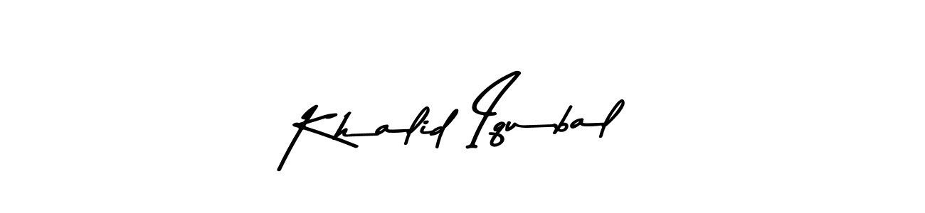 Create a beautiful signature design for name Khalid Iqubal. With this signature (Asem Kandis PERSONAL USE) fonts, you can make a handwritten signature for free. Khalid Iqubal signature style 9 images and pictures png