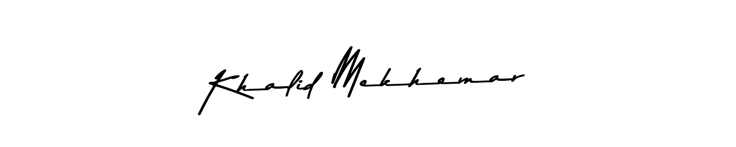 How to make Khalid Mekhemar name signature. Use Asem Kandis PERSONAL USE style for creating short signs online. This is the latest handwritten sign. Khalid Mekhemar signature style 9 images and pictures png