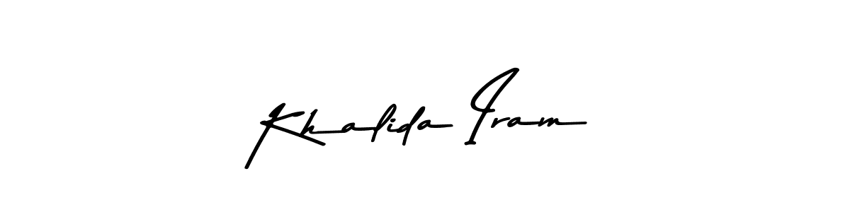 Create a beautiful signature design for name Khalida Iram. With this signature (Asem Kandis PERSONAL USE) fonts, you can make a handwritten signature for free. Khalida Iram signature style 9 images and pictures png