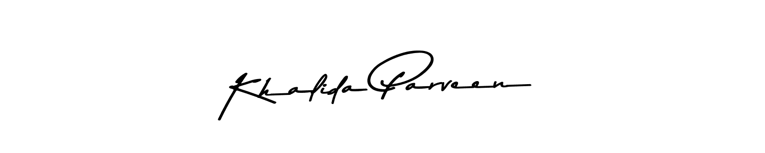 Design your own signature with our free online signature maker. With this signature software, you can create a handwritten (Asem Kandis PERSONAL USE) signature for name Khalida Parveen. Khalida Parveen signature style 9 images and pictures png