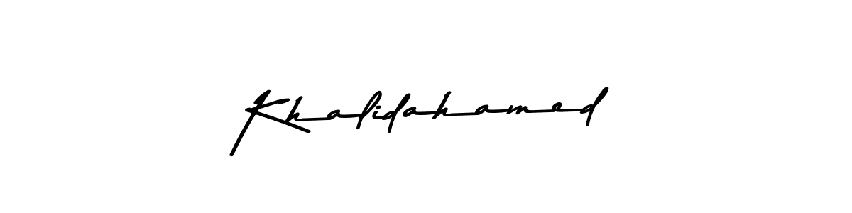 The best way (Asem Kandis PERSONAL USE) to make a short signature is to pick only two or three words in your name. The name Khalidahamed include a total of six letters. For converting this name. Khalidahamed signature style 9 images and pictures png