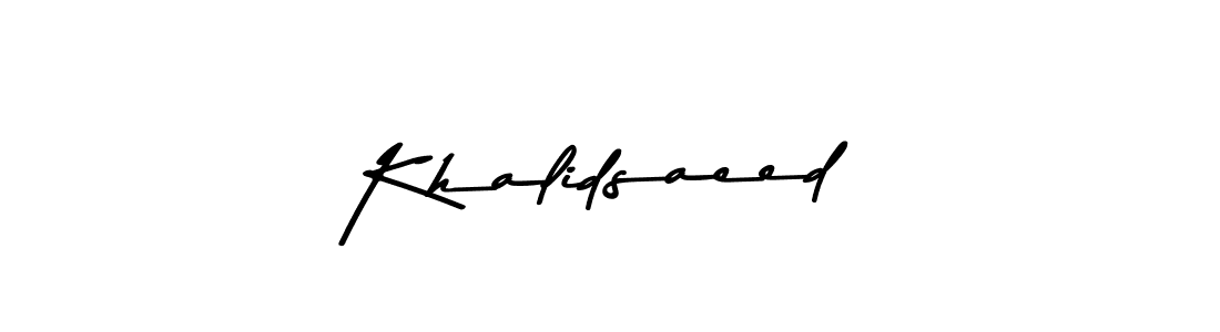 Use a signature maker to create a handwritten signature online. With this signature software, you can design (Asem Kandis PERSONAL USE) your own signature for name Khalidsaeed. Khalidsaeed signature style 9 images and pictures png