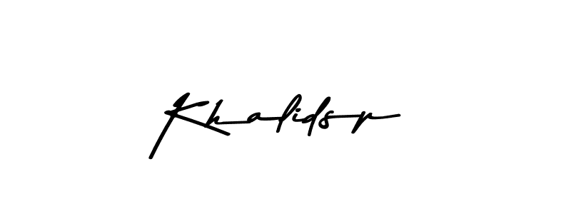 How to make Khalidsp name signature. Use Asem Kandis PERSONAL USE style for creating short signs online. This is the latest handwritten sign. Khalidsp signature style 9 images and pictures png