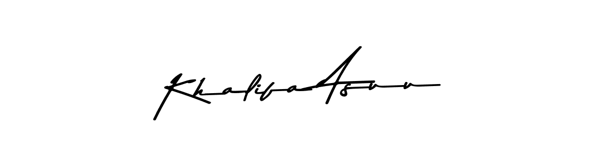 Create a beautiful signature design for name Khalifa Asuu. With this signature (Asem Kandis PERSONAL USE) fonts, you can make a handwritten signature for free. Khalifa Asuu signature style 9 images and pictures png