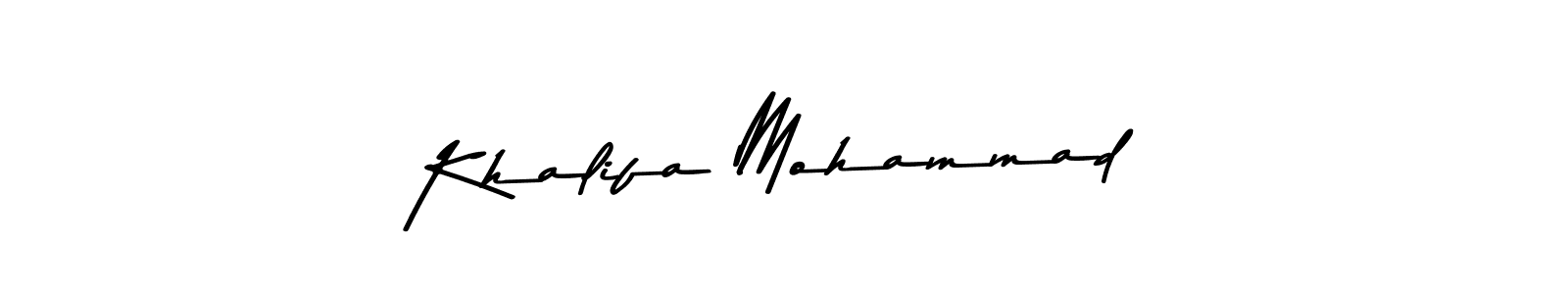 Design your own signature with our free online signature maker. With this signature software, you can create a handwritten (Asem Kandis PERSONAL USE) signature for name Khalifa Mohammad. Khalifa Mohammad signature style 9 images and pictures png