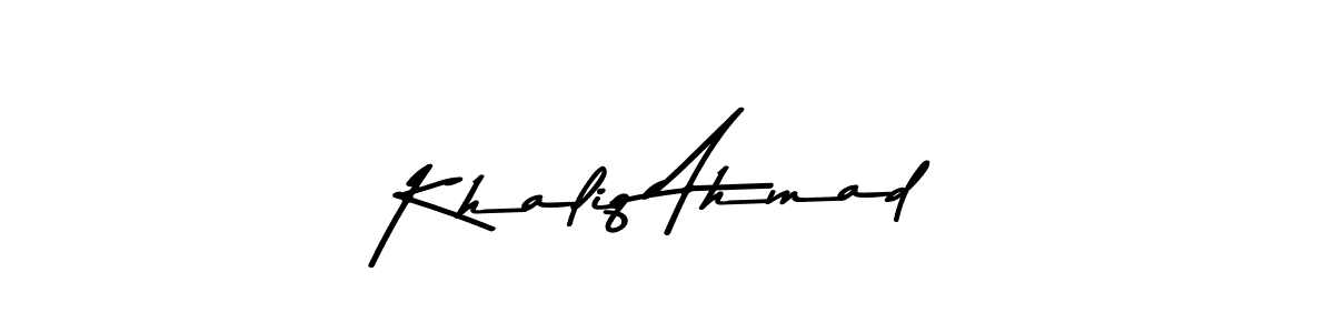 Design your own signature with our free online signature maker. With this signature software, you can create a handwritten (Asem Kandis PERSONAL USE) signature for name Khaliq Ahmad. Khaliq Ahmad signature style 9 images and pictures png