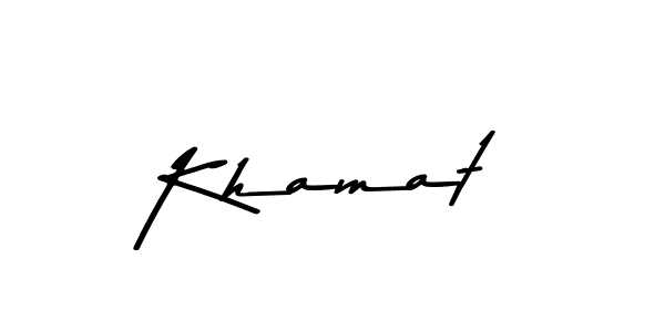 Create a beautiful signature design for name Khamat. With this signature (Asem Kandis PERSONAL USE) fonts, you can make a handwritten signature for free. Khamat signature style 9 images and pictures png