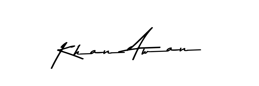 Create a beautiful signature design for name Khan Awan. With this signature (Asem Kandis PERSONAL USE) fonts, you can make a handwritten signature for free. Khan Awan signature style 9 images and pictures png