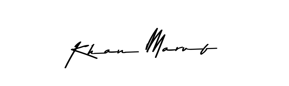 How to make Khan Maruf name signature. Use Asem Kandis PERSONAL USE style for creating short signs online. This is the latest handwritten sign. Khan Maruf signature style 9 images and pictures png