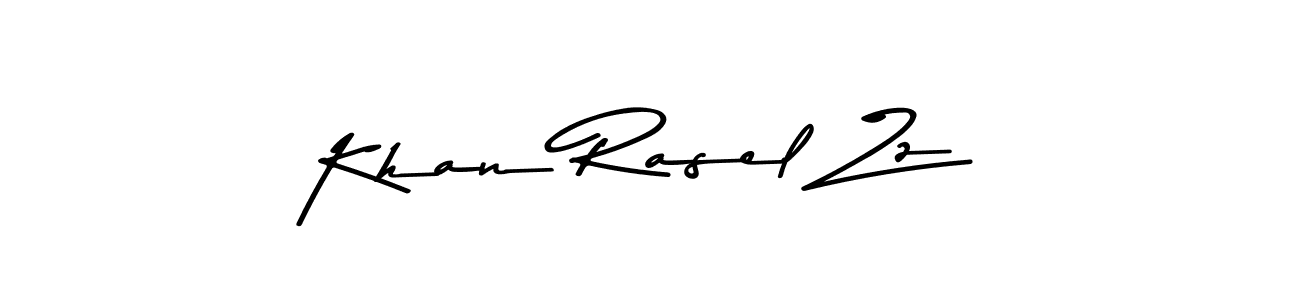 How to make Khan Rasel Zz name signature. Use Asem Kandis PERSONAL USE style for creating short signs online. This is the latest handwritten sign. Khan Rasel Zz signature style 9 images and pictures png