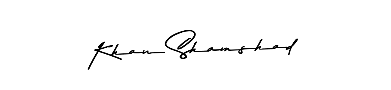 This is the best signature style for the Khan Shamshad name. Also you like these signature font (Asem Kandis PERSONAL USE). Mix name signature. Khan Shamshad signature style 9 images and pictures png